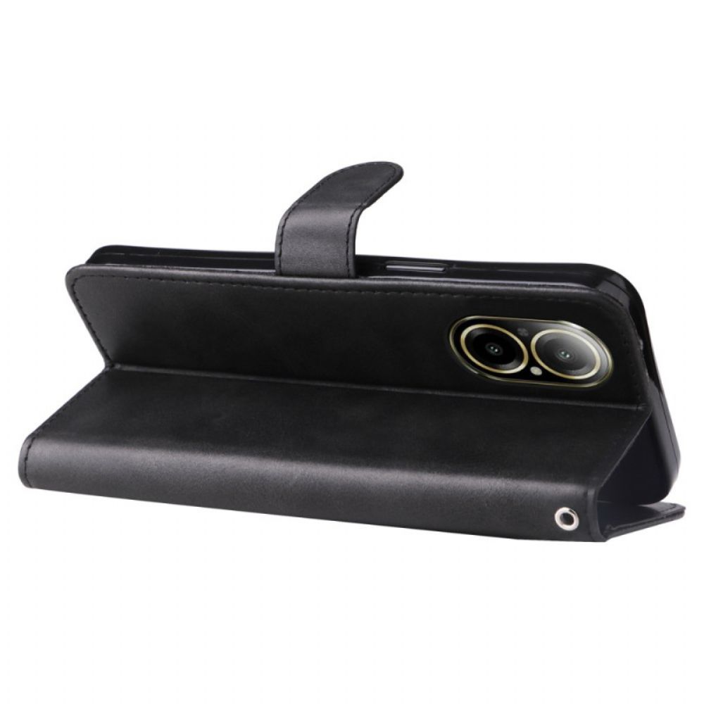 Flip Case Leren Realme C67 Portemonneetje Aan De Voorkant