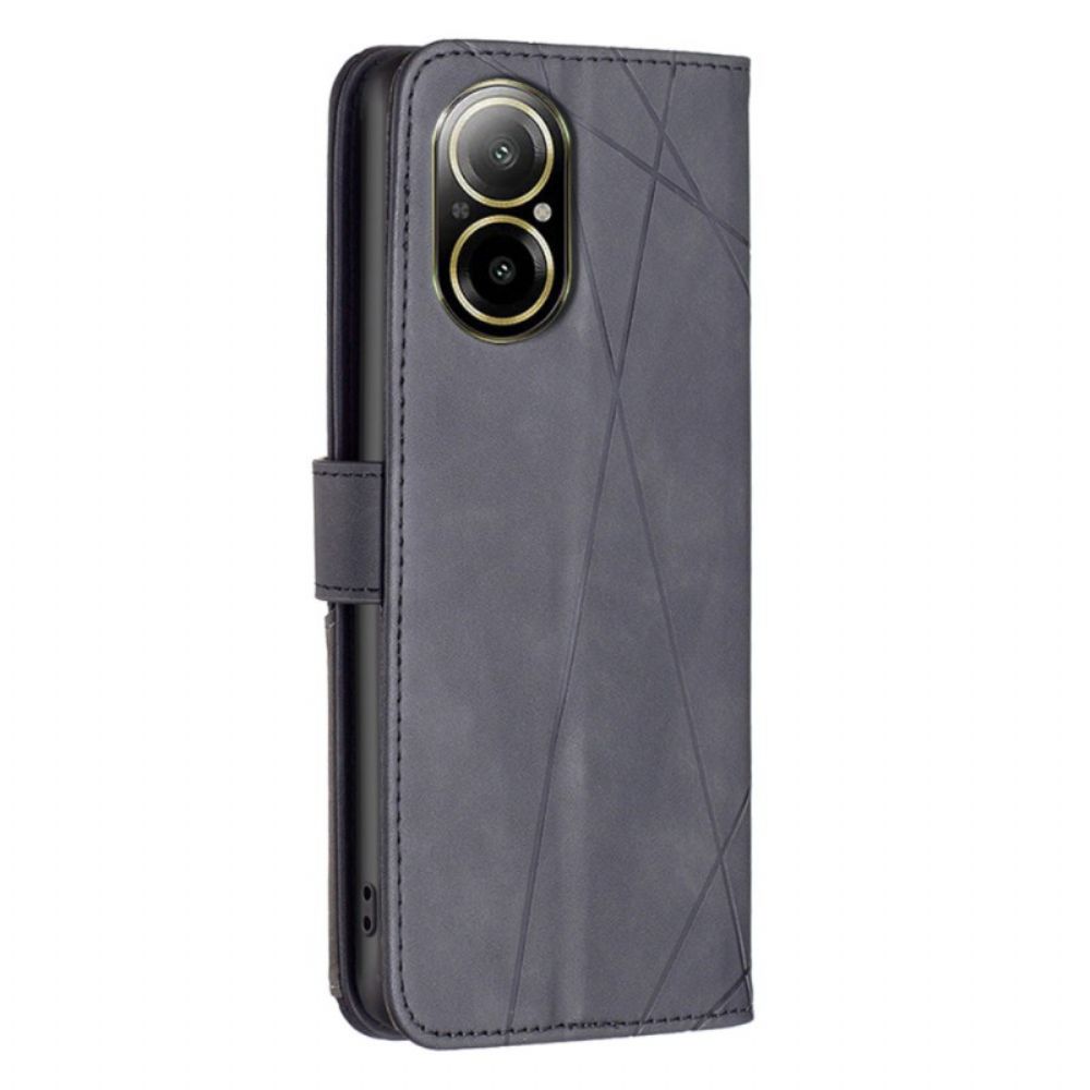 Leren Hoesje Realme C67 Geometrisch Patroon Binfen Color Bescherming Hoesje