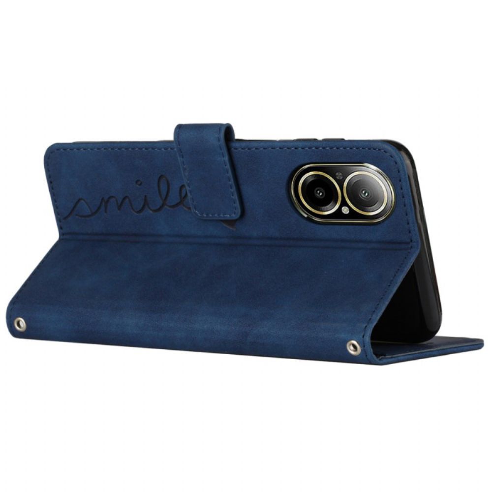 Leren Hoesje Realme C67 Smile Suède-effect