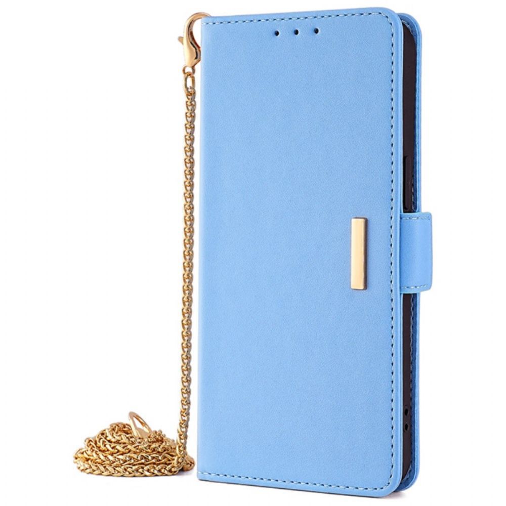 Leren Hoesje Voor Realme C67 Gouden Ketting