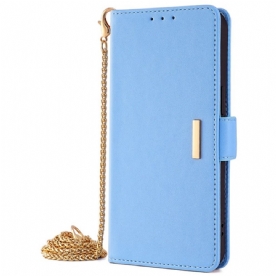Leren Hoesje Voor Realme C67 Gouden Ketting