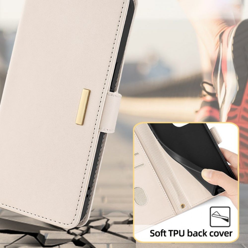 Leren Hoesje Voor Realme C67 Gouden Ketting