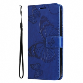 Flip Case Leren Realme C53 Reusachtige Vlinders Met Bandje