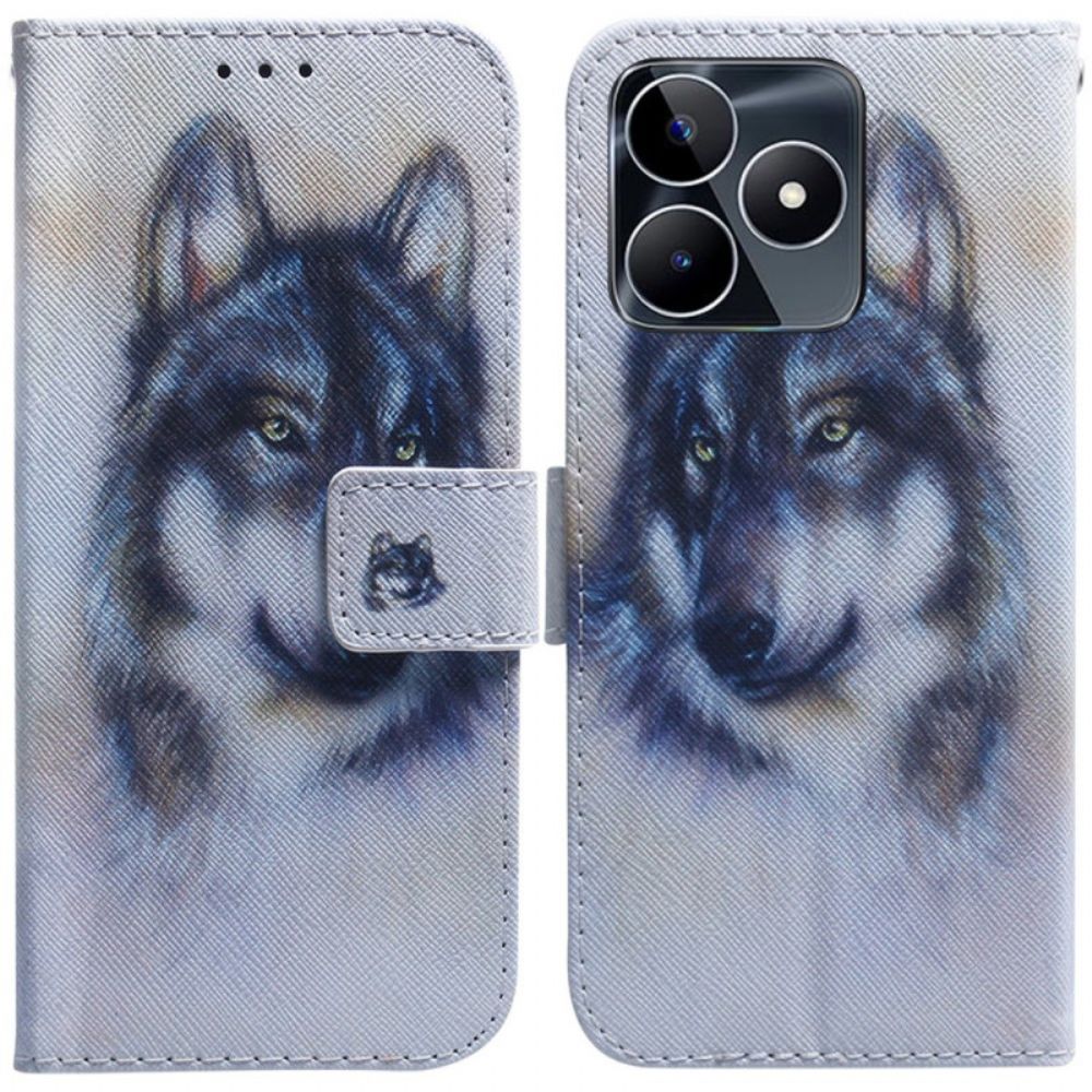 Folio-hoesje Realme C53 Wolf In Aquarel