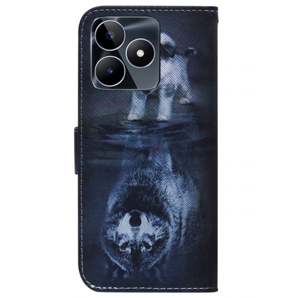Leren Hoesje Realme C53 Puppy Droom