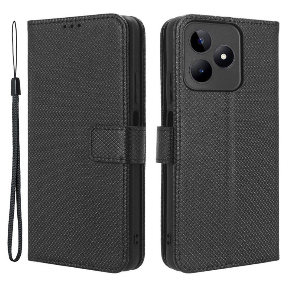 Leren Hoesje Voor Realme C53 Gestructureerd Met Bandje