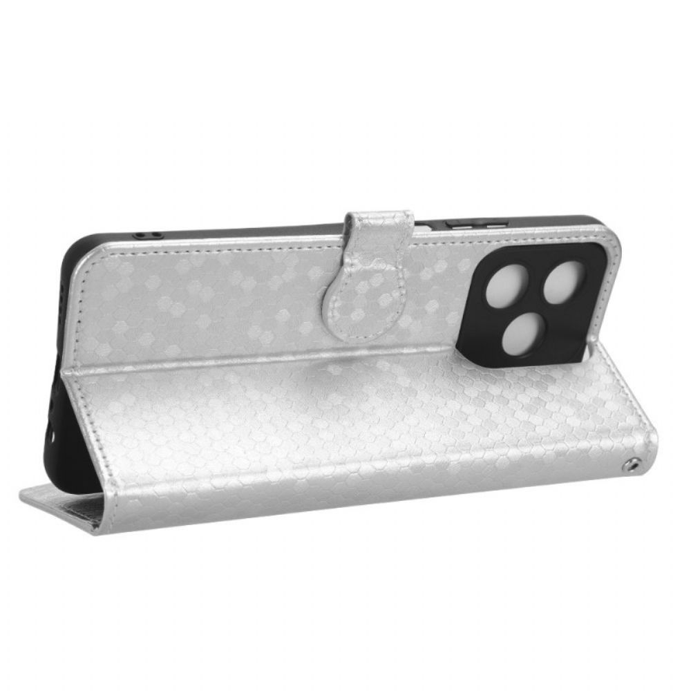 Leren Hoesje Voor Realme C53 Glitterstippen Met Koord