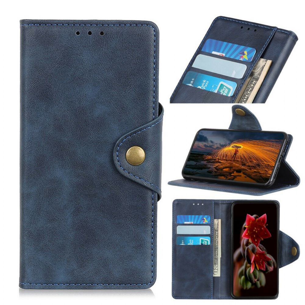 Folio-hoesje voor Xiaomi Redmi 9T Knoop Van Kunstleer
