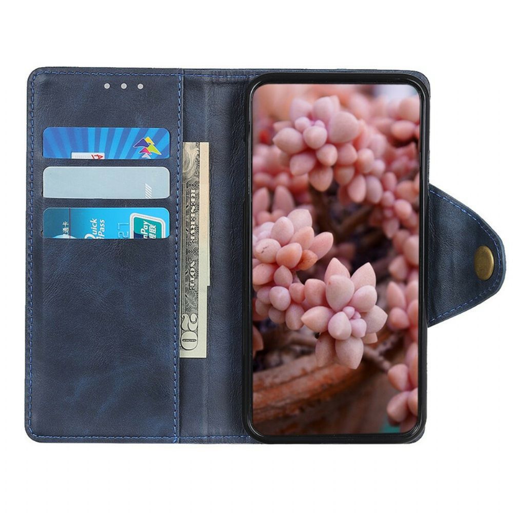 Folio-hoesje voor Xiaomi Redmi 9T Knoop Van Kunstleer