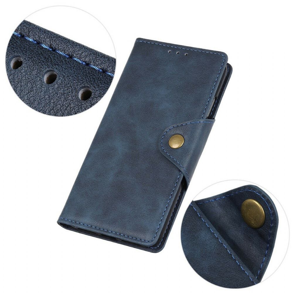 Folio-hoesje voor Xiaomi Redmi 9T Knoop Van Kunstleer