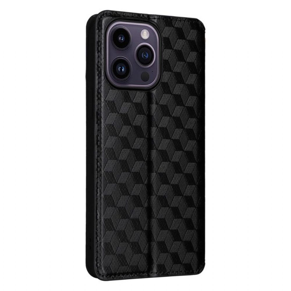 Bescherming Hoesje voor iPhone 15 Folio-hoesje 3d-kubussen