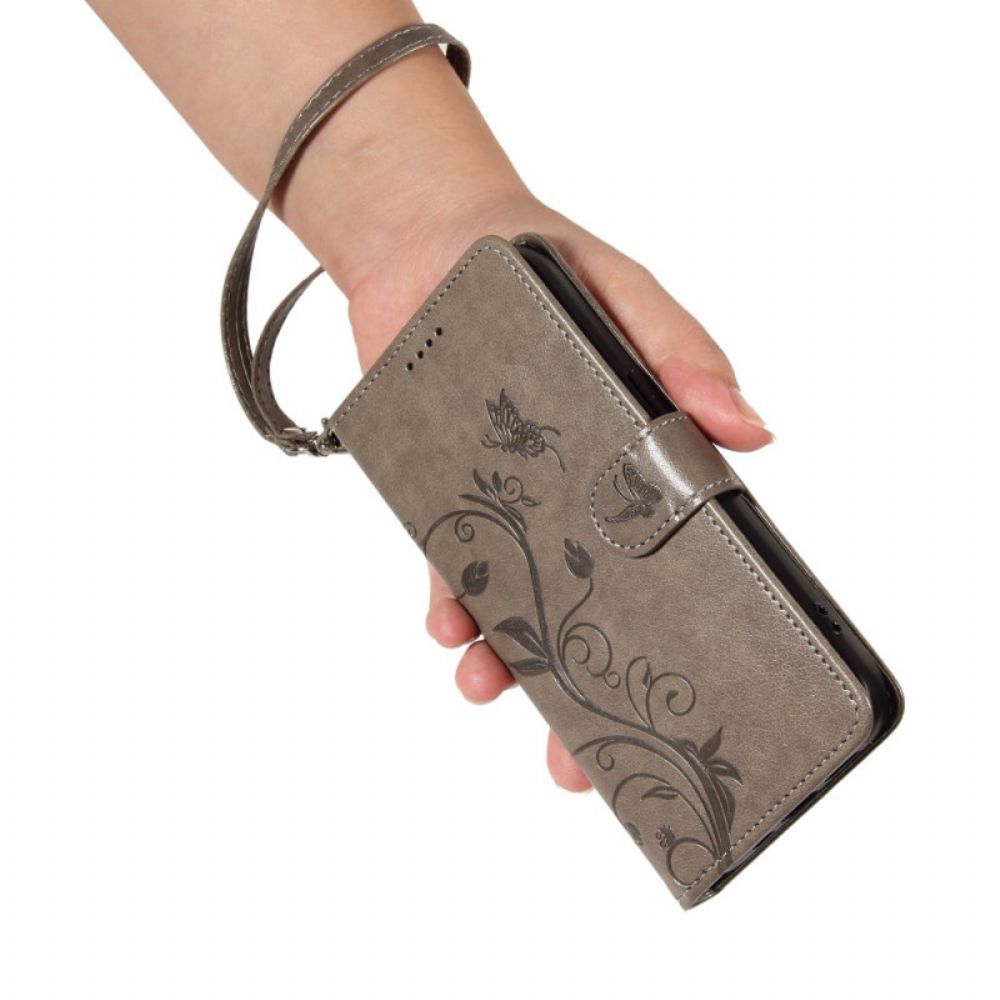 Bescherming Hoesje Oneplus 13r Bandje Met Bloemenpatroon