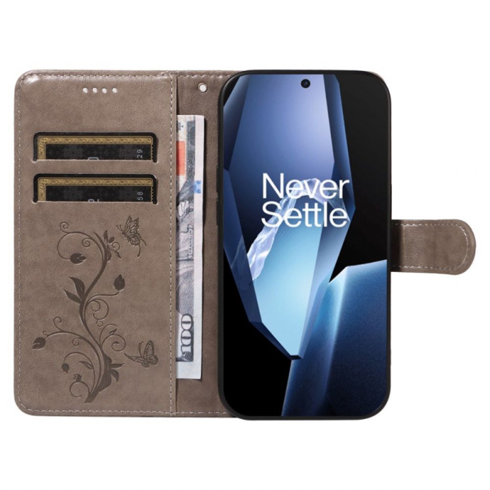 Bescherming Hoesje Oneplus 13r Bandje Met Bloemenpatroon