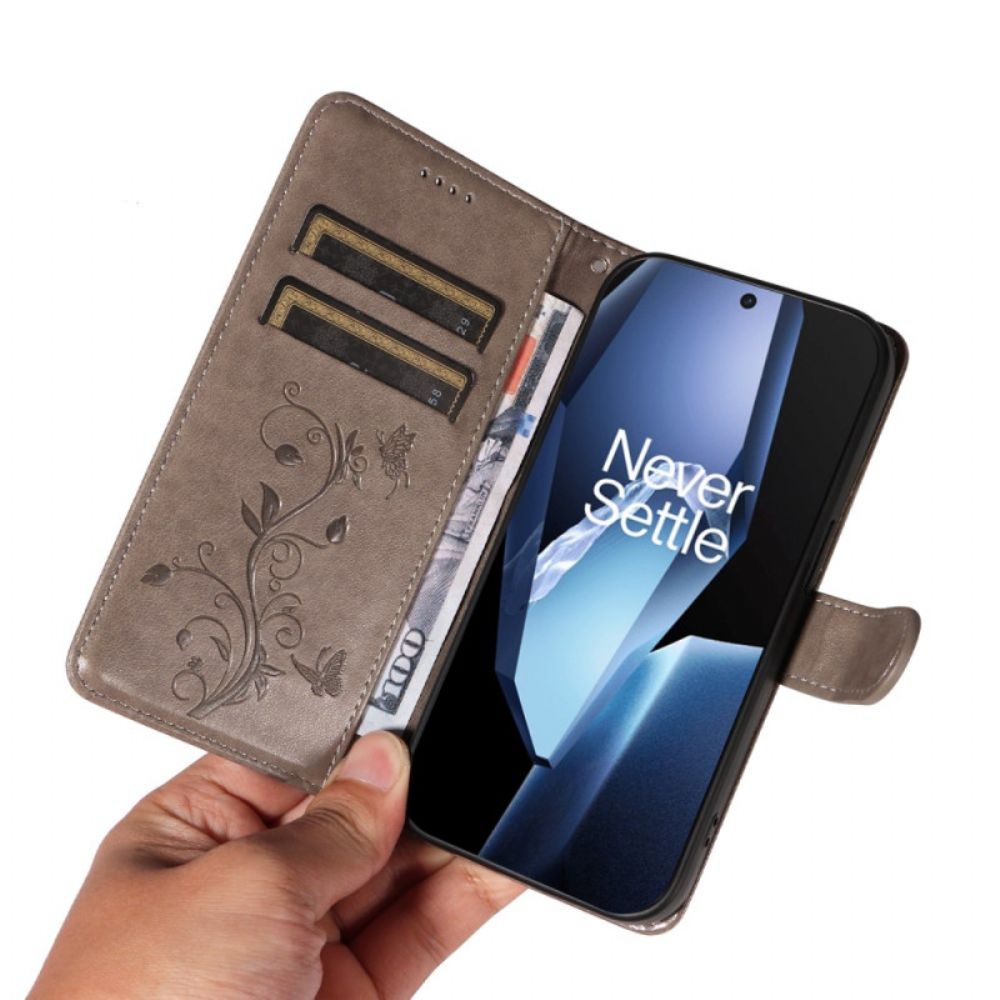 Bescherming Hoesje Oneplus 13r Bandje Met Bloemenpatroon