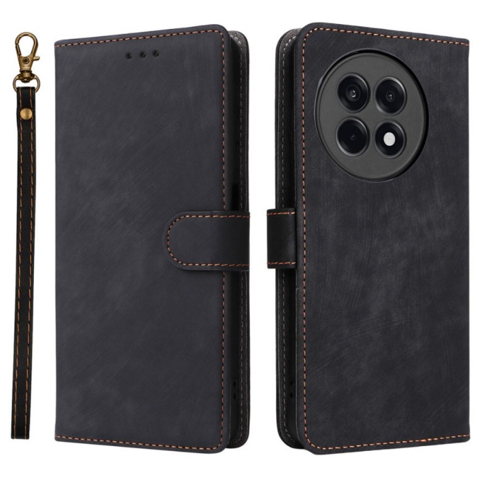 Bescherming Hoesje Oneplus 13r Rfid-blokkerend Leer-effect Met Bandje