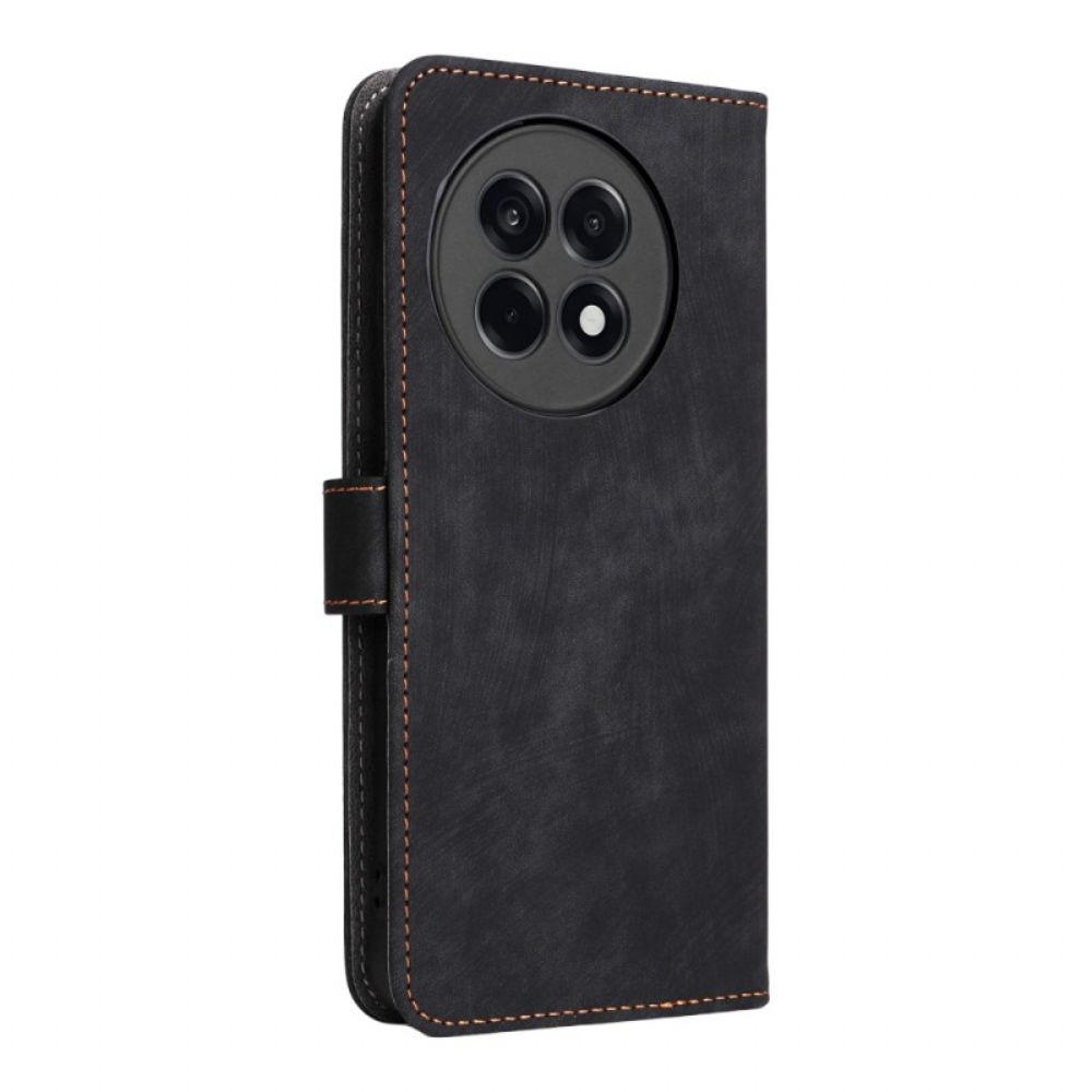 Bescherming Hoesje Oneplus 13r Rfid-blokkerend Leer-effect Met Bandje