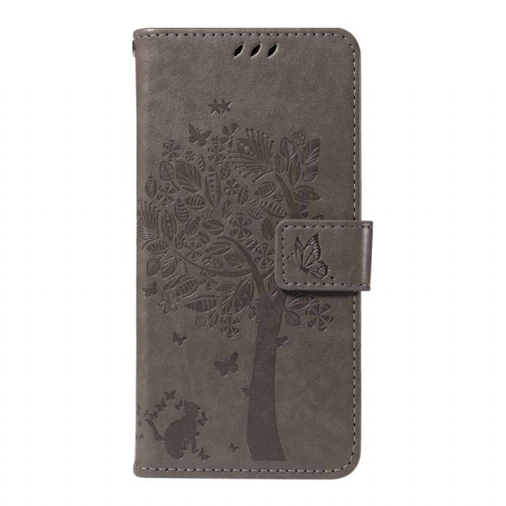 Flip Case Leren Oneplus 13r Boom En Kat