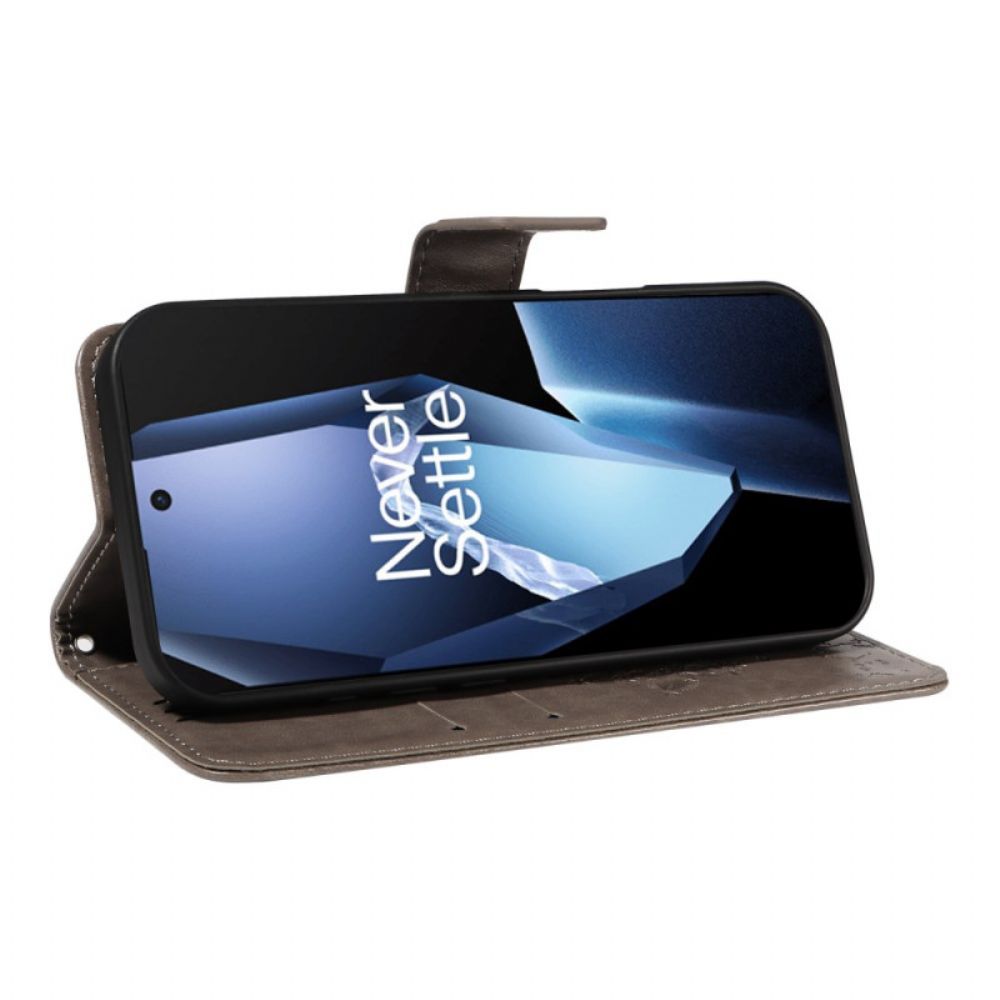 Flip Case Leren Oneplus 13r Boom En Kat