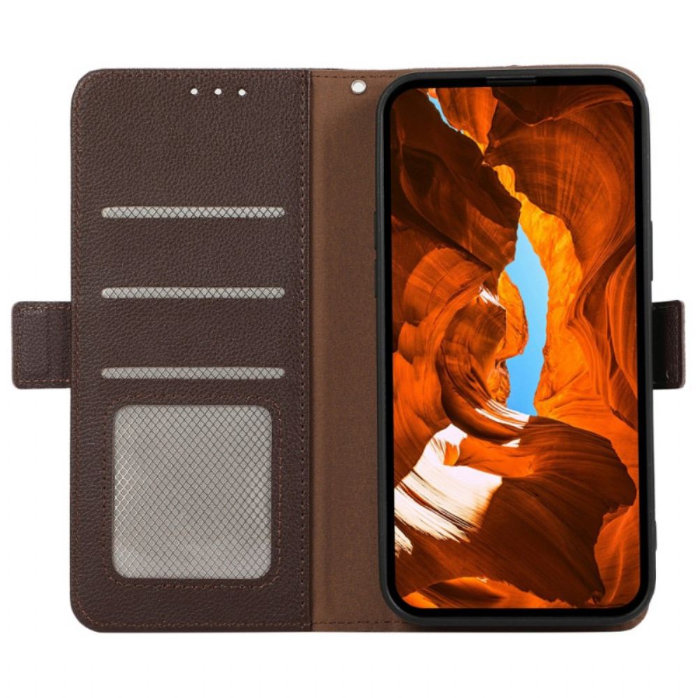 Flip Case Leren Oneplus 13r Gebakken Effect Abeel