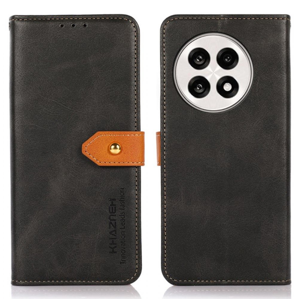 Flip Case Leren Oneplus 13r Khazneh Gouden Sluiting