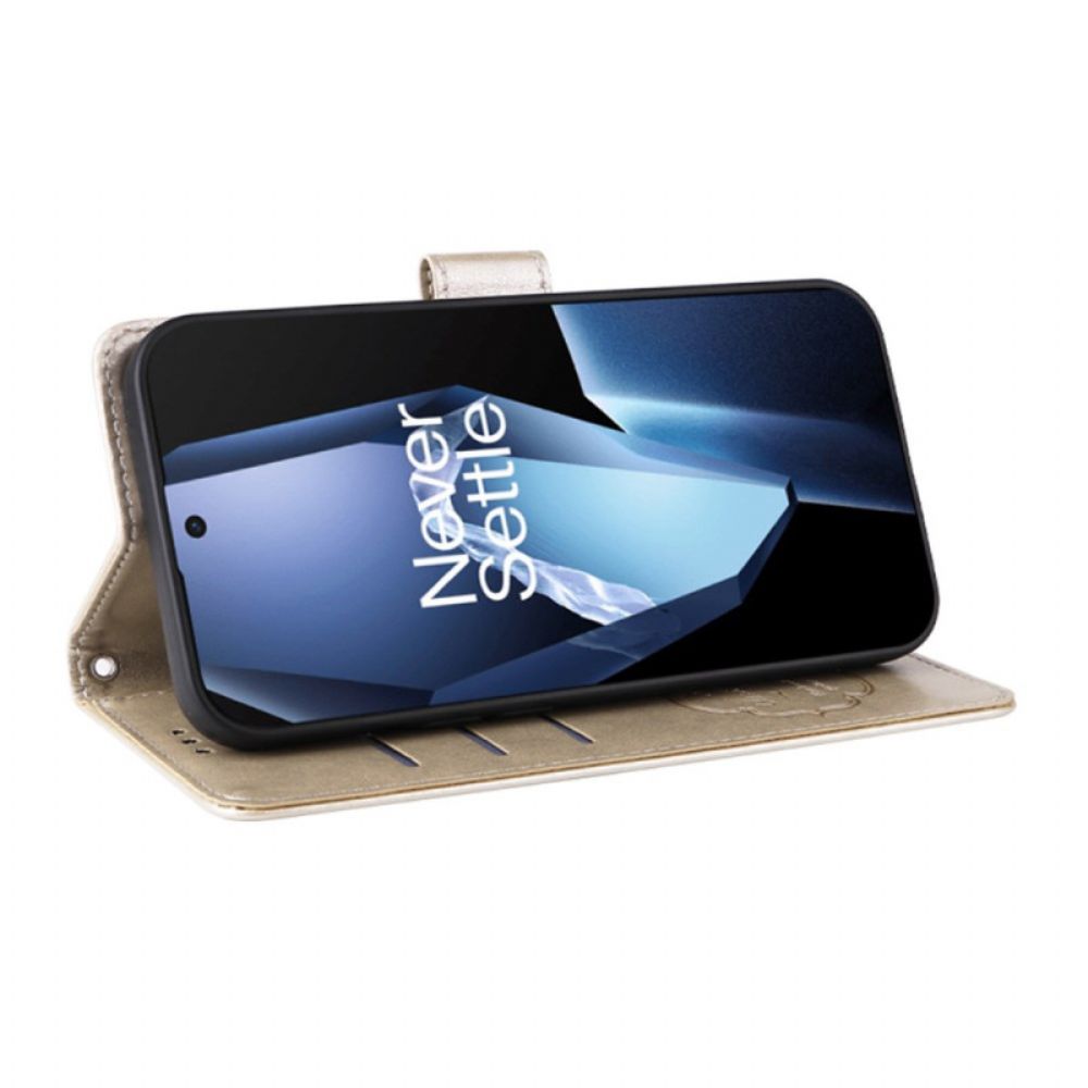 Leren Hoesje Voor Oneplus 13r Bloemenprint