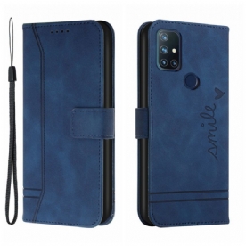 Folio-hoesje voor OnePlus Nord N10 Glimlach Met Lanyard