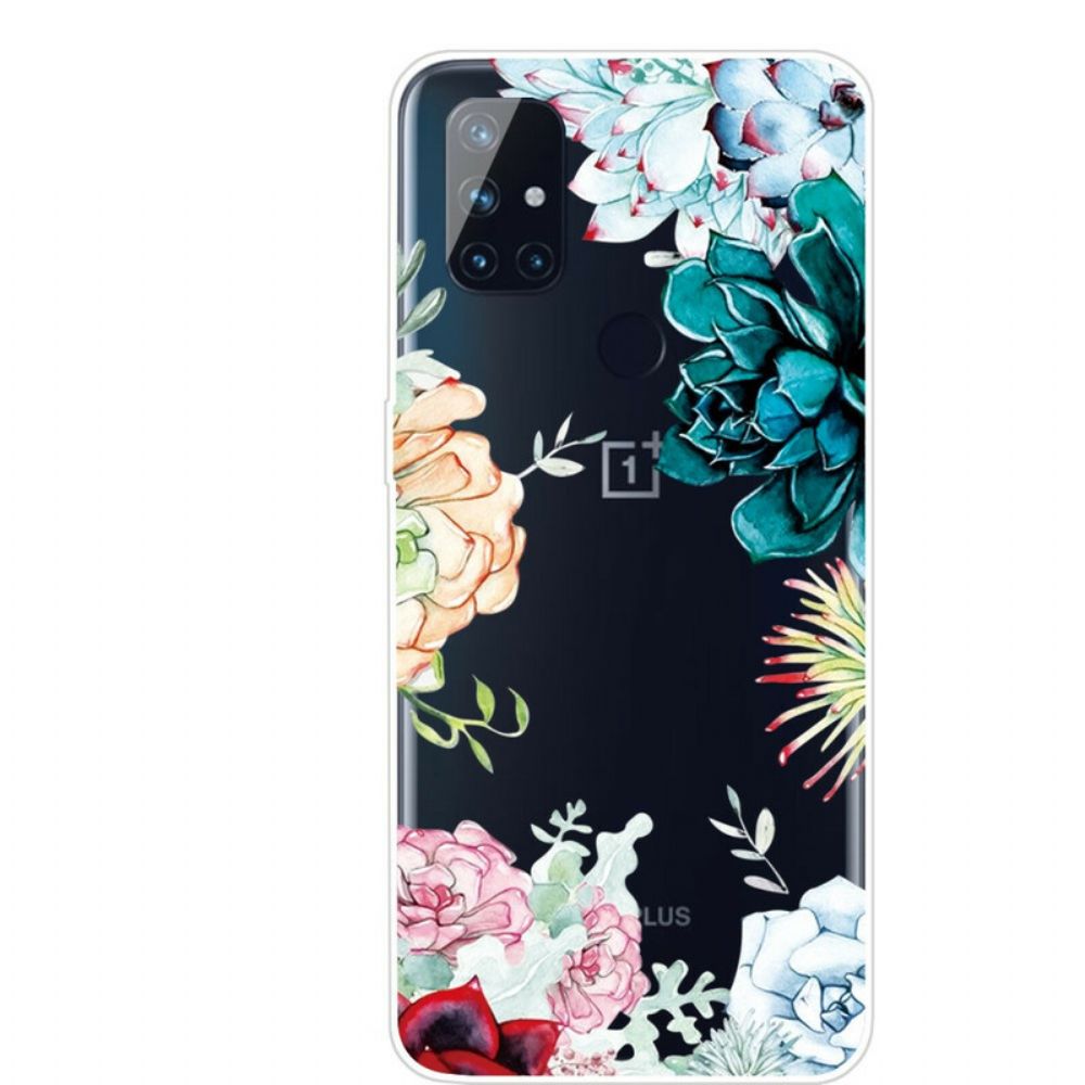 Hoesje voor OnePlus Nord N10 Naadloze Aquarelbloemen