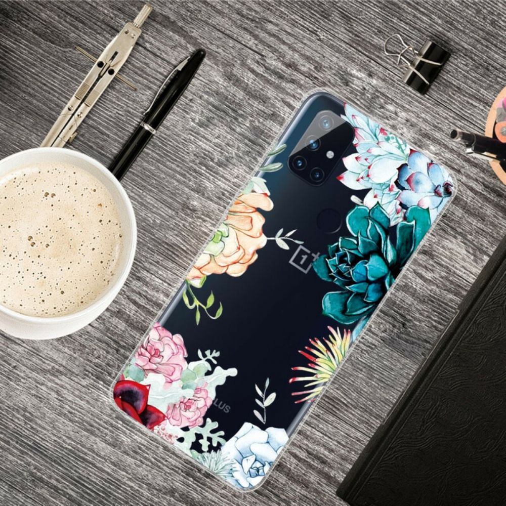 Hoesje voor OnePlus Nord N10 Naadloze Aquarelbloemen