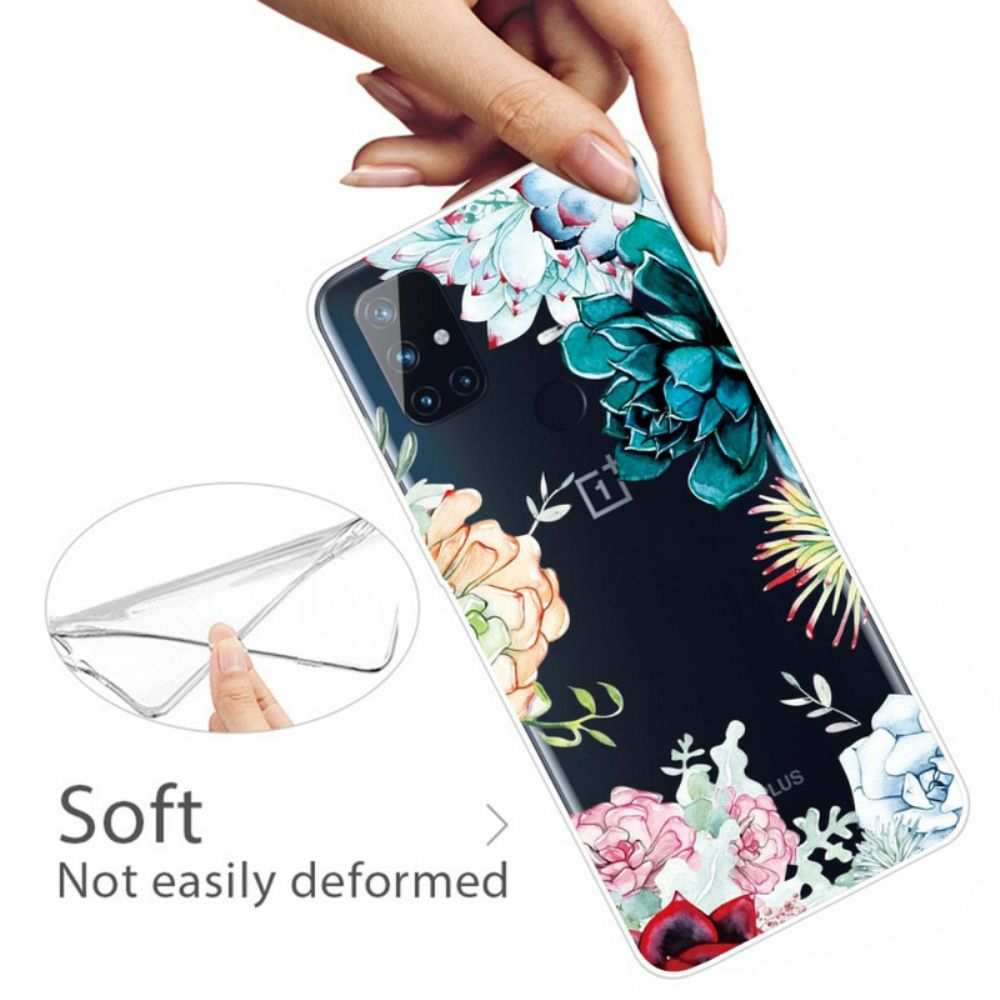 Hoesje voor OnePlus Nord N10 Naadloze Aquarelbloemen