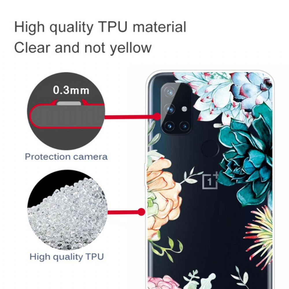 Hoesje voor OnePlus Nord N10 Naadloze Aquarelbloemen