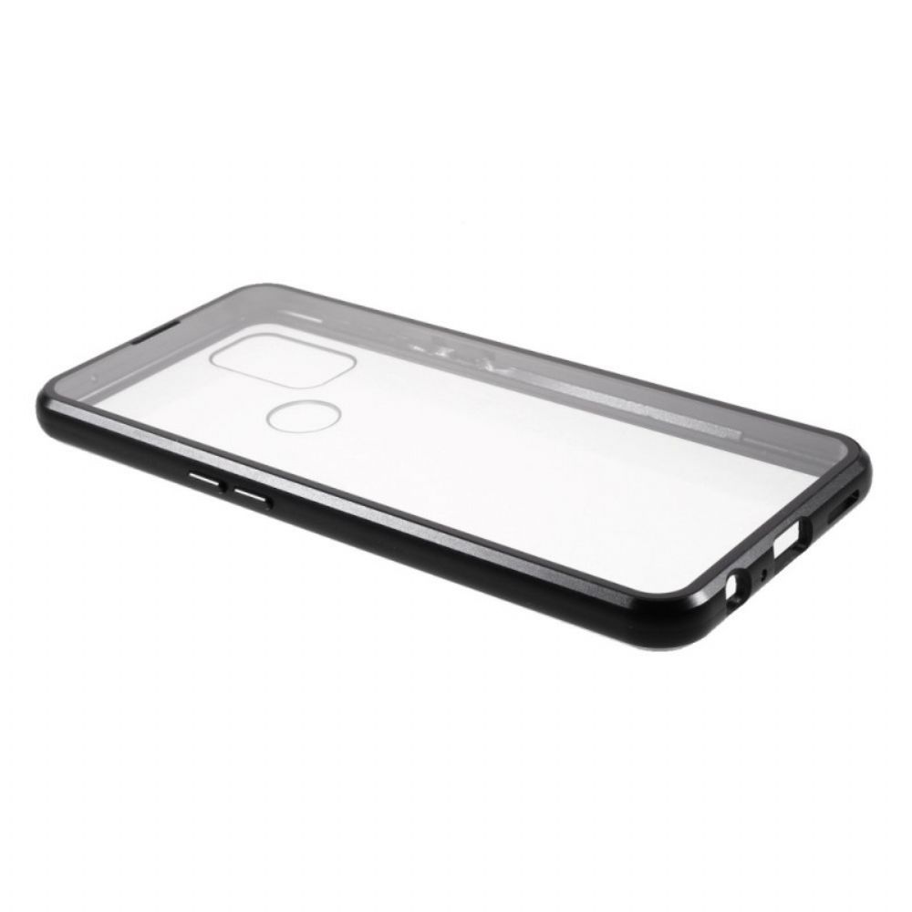 Telefoonhoesje voor OnePlus Nord N10 Tweezijdig Magnetisch Gehard Glas En Metaal