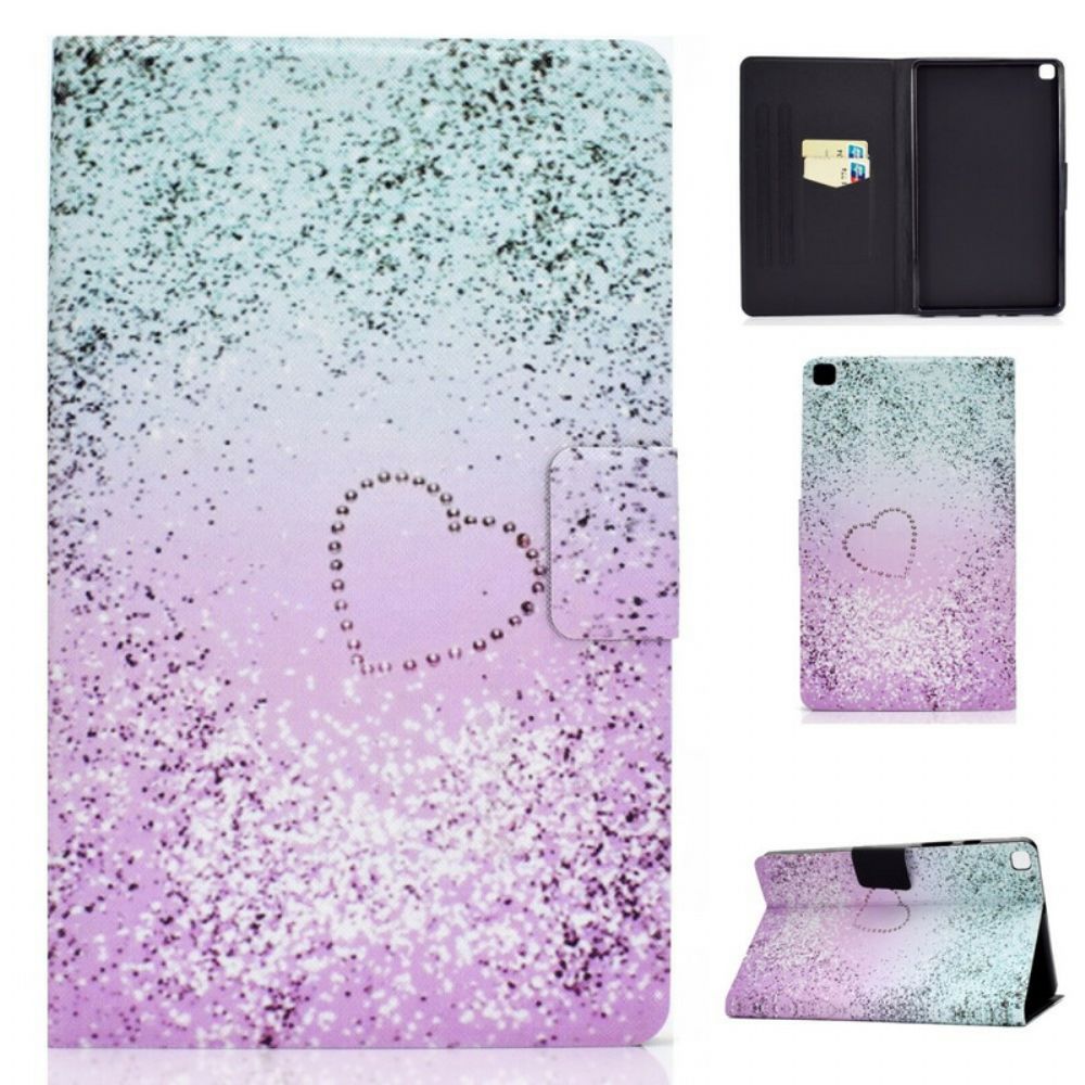 Folio-hoesje voor Samsung Galaxy Tab A 8" (2019) Hart Pailletten