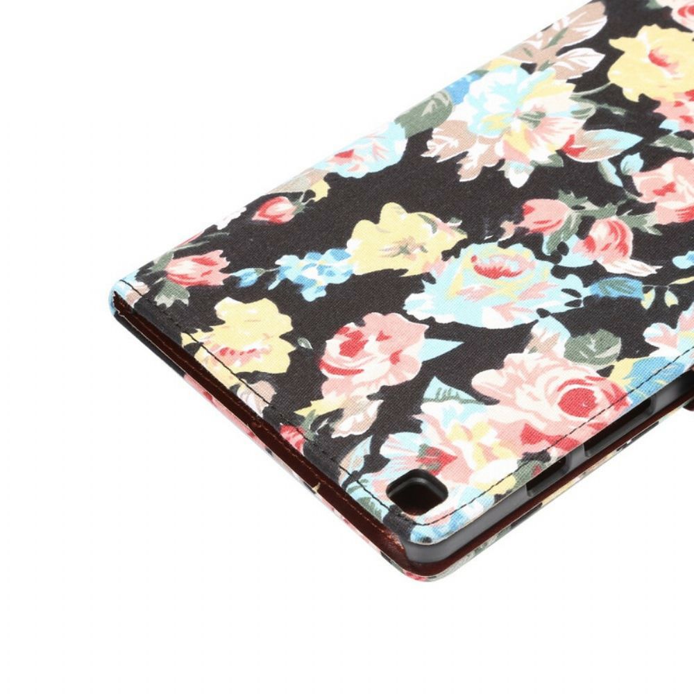 Folio-hoesje voor Samsung Galaxy Tab A 8" (2019) Rozen Stof Textuur