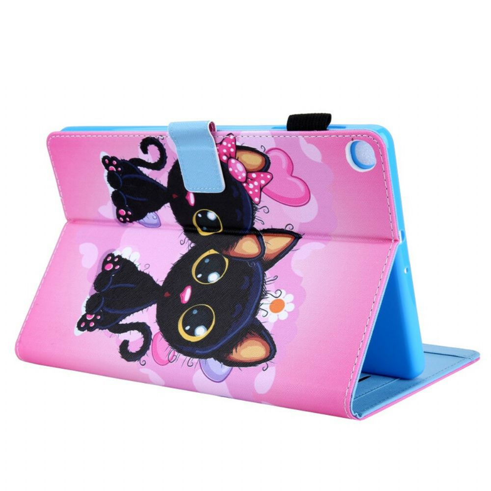Leren Hoesje voor Samsung Galaxy Tab A 8" (2019) Paar Katten