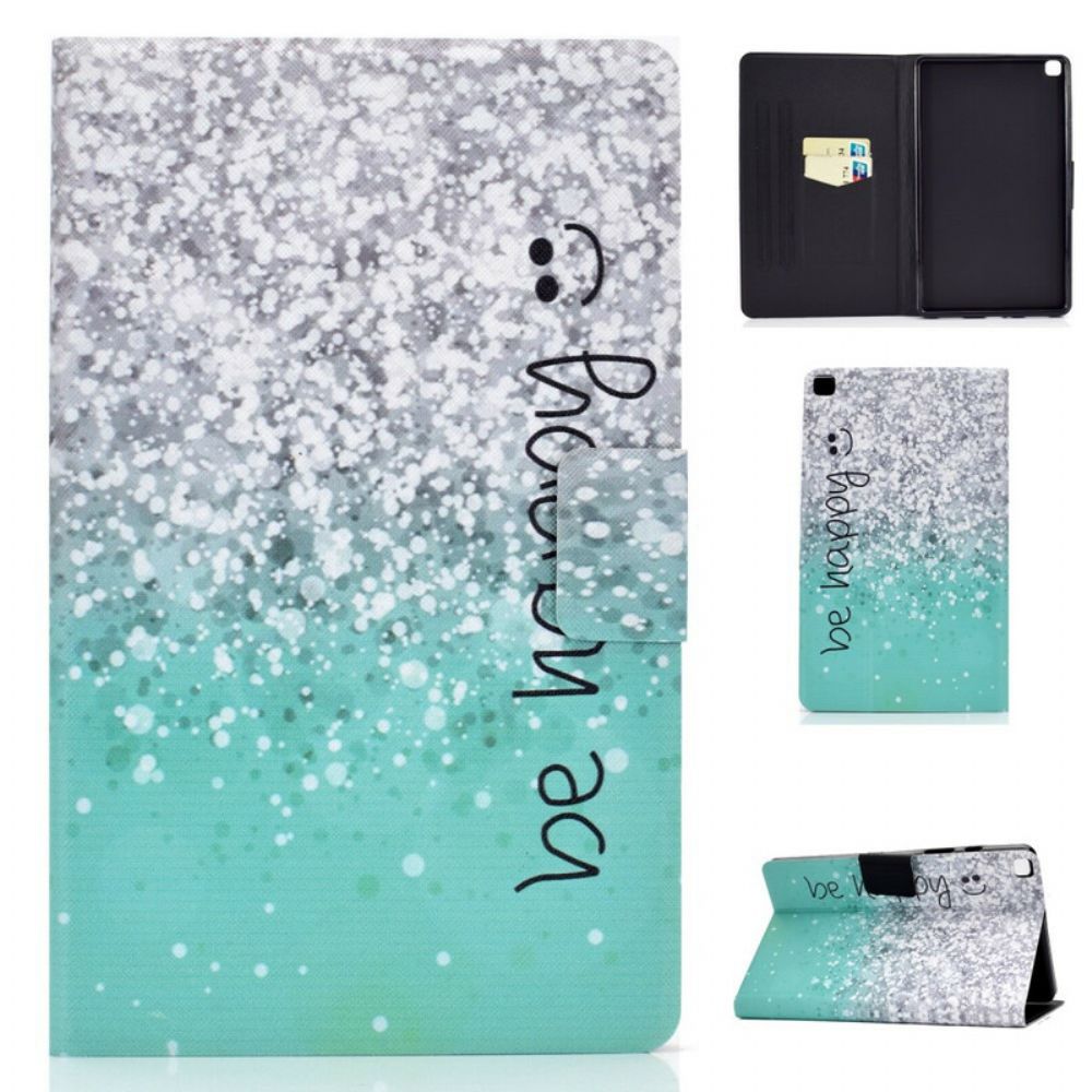 Leren Hoesje voor Samsung Galaxy Tab A 8" (2019) Wees Gelukkig Sprankelend