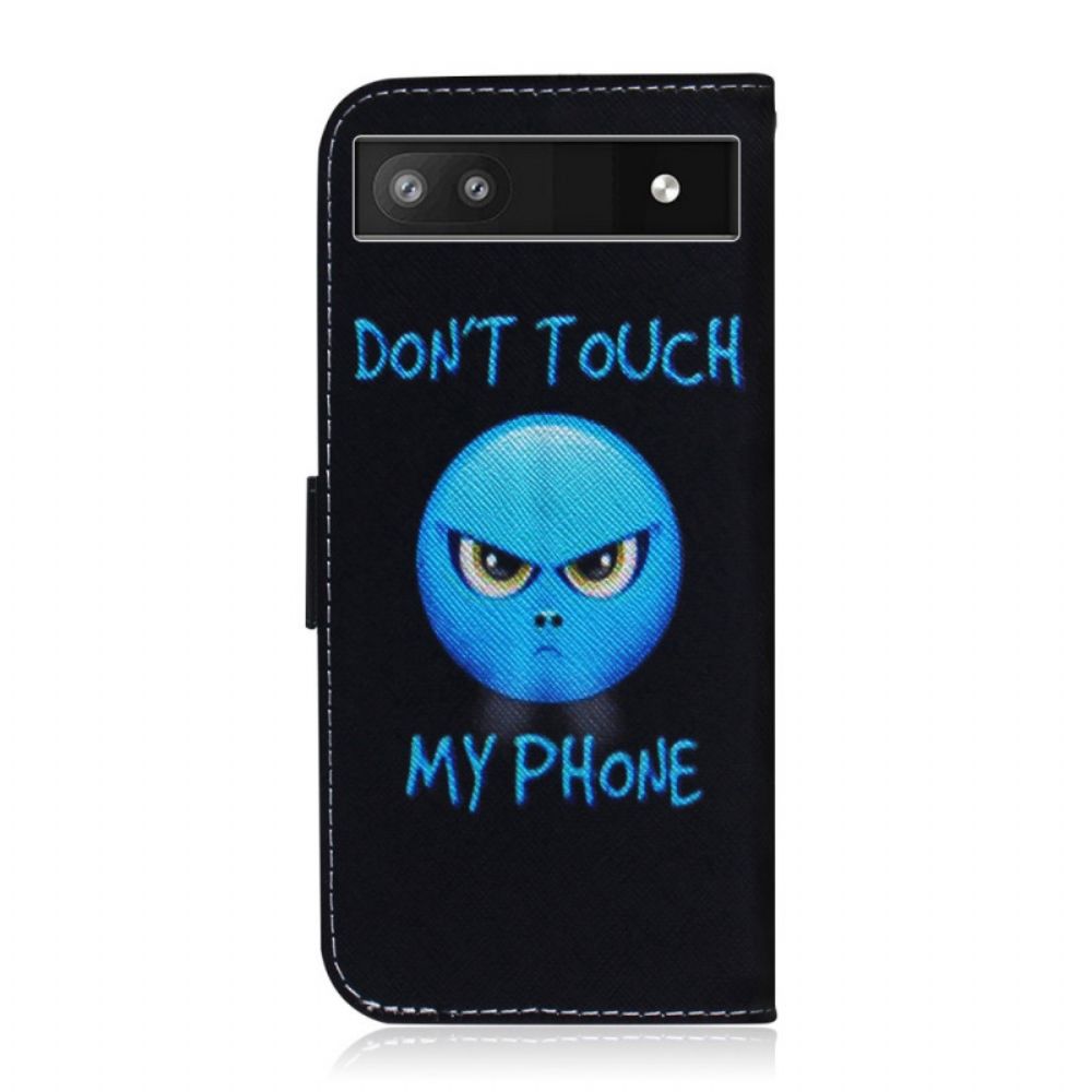Folio-hoesje voor Google Pixel 6A Emoji Raak Mijn Telefoon Niet Aan