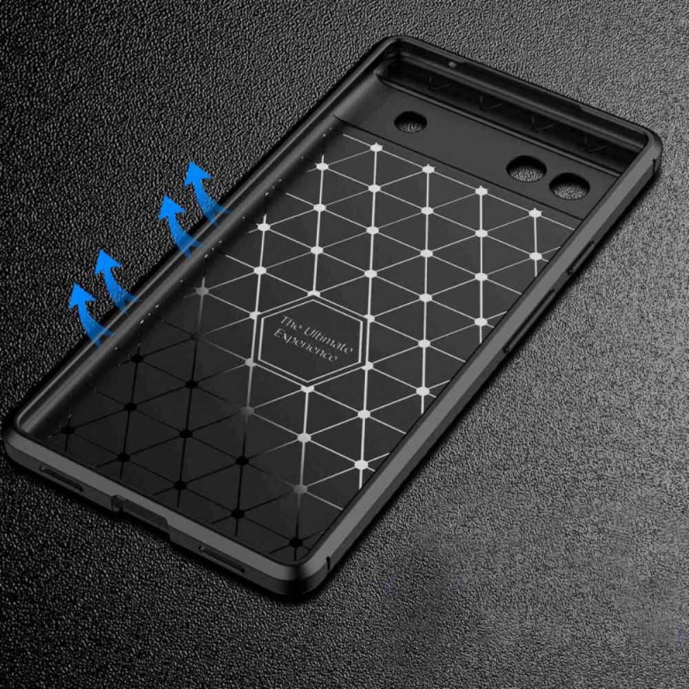 Hoesje voor Google Pixel 6A Flexibele Koolstofvezel
