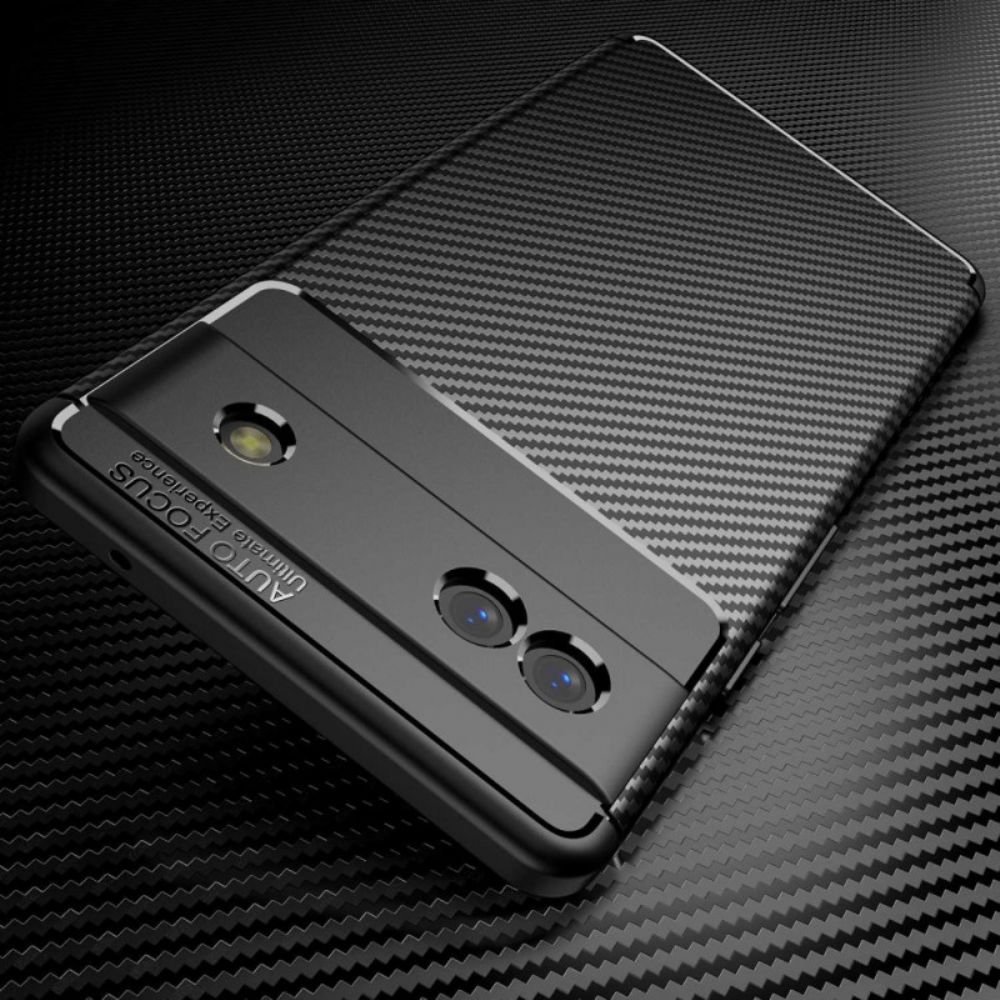 Hoesje voor Google Pixel 6A Flexibele Koolstofvezel