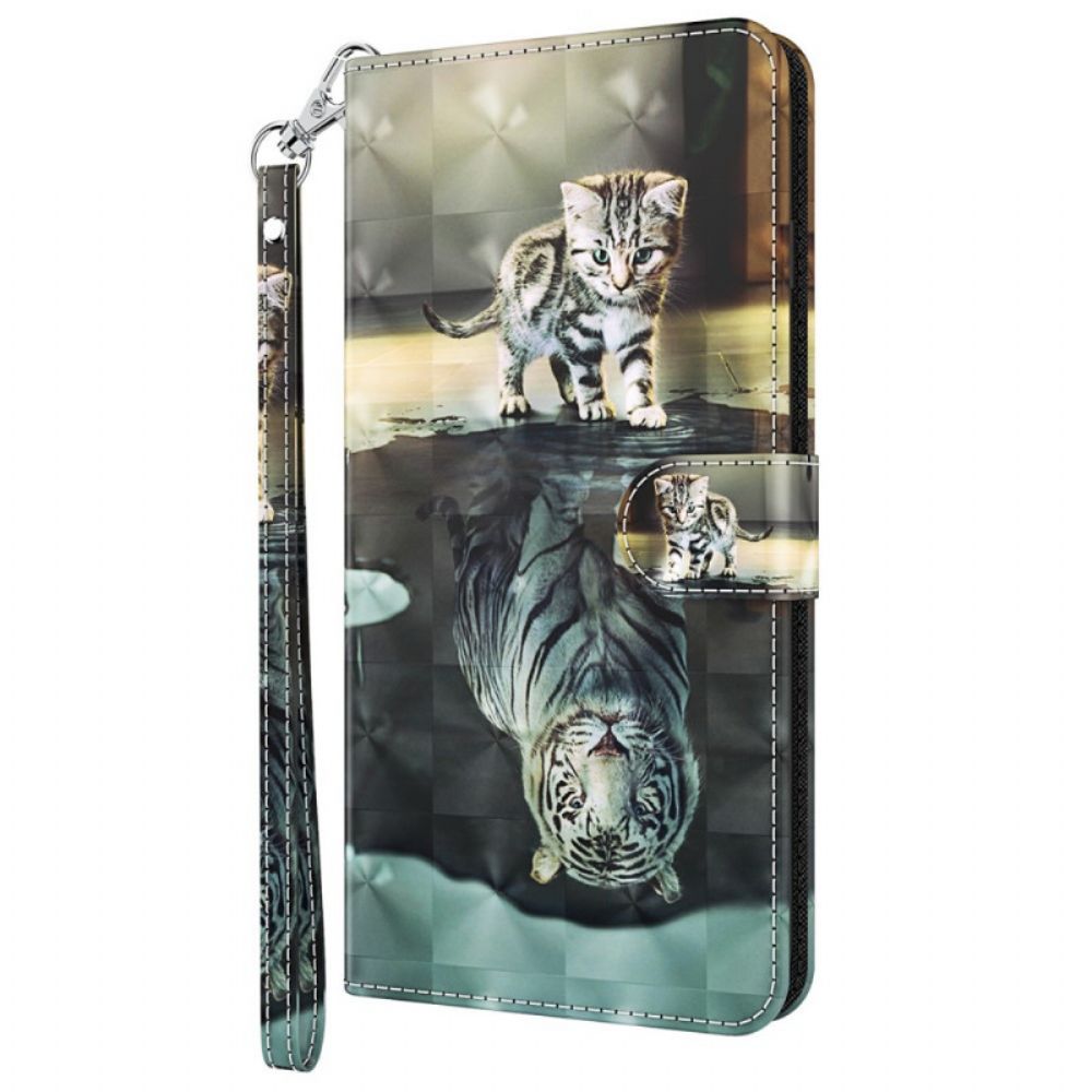 Leren Hoesje voor Google Pixel 6A Met Ketting Thong Kitten Dream