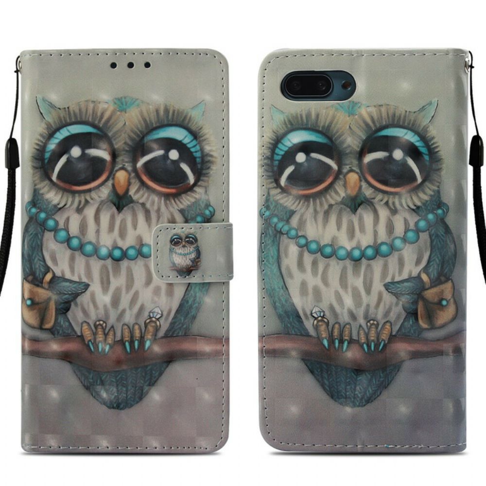 Leren Hoesje voor Honor 10 Miss Uil
