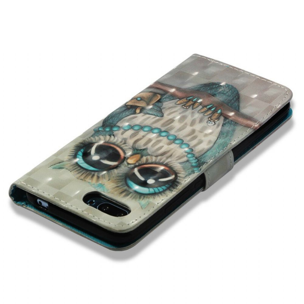 Leren Hoesje voor Honor 10 Miss Uil