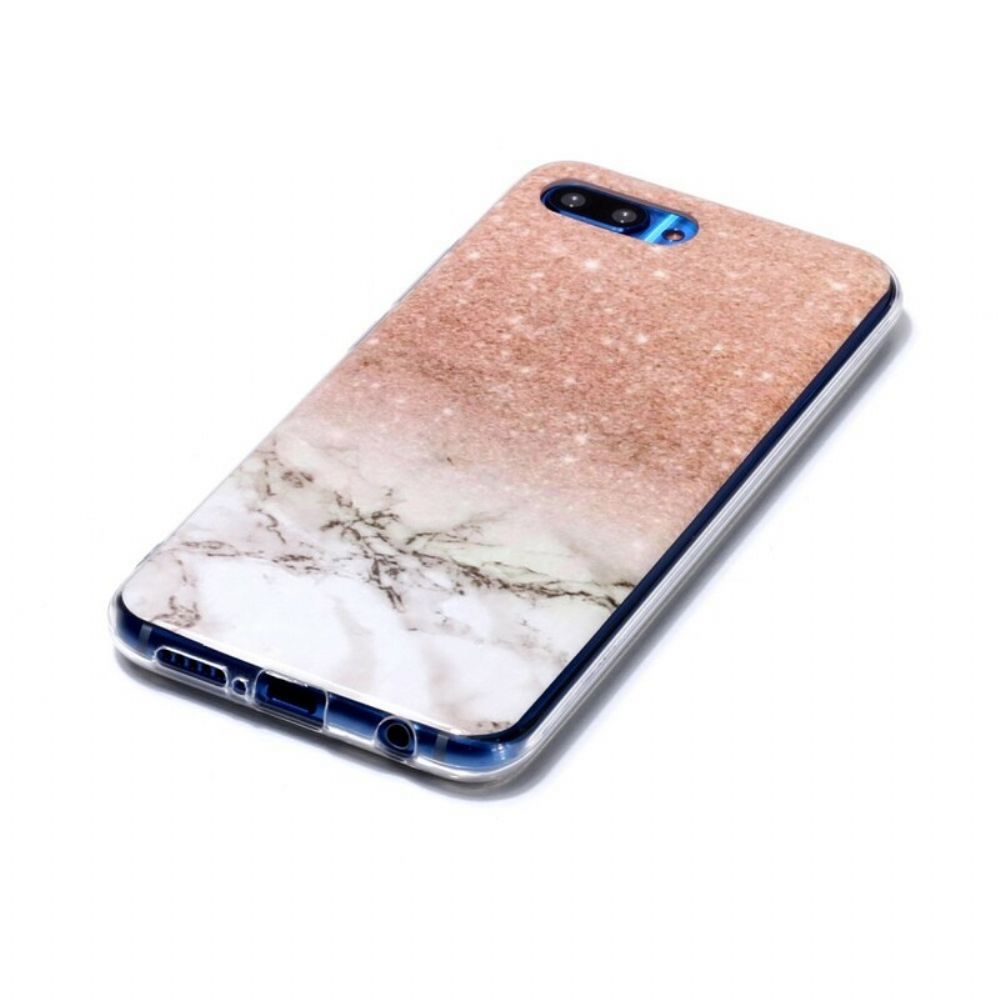 Telefoonhoesje voor Honor 10 Glitter Marmer