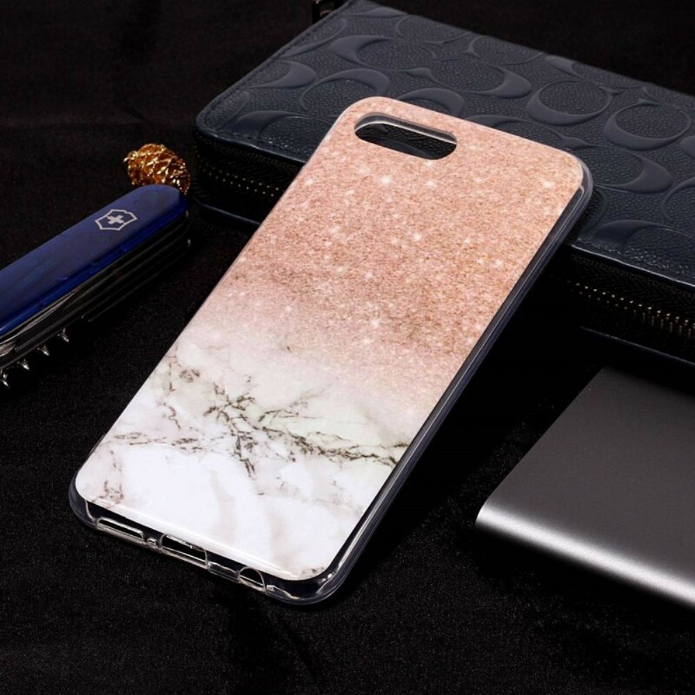 Telefoonhoesje voor Honor 10 Glitter Marmer