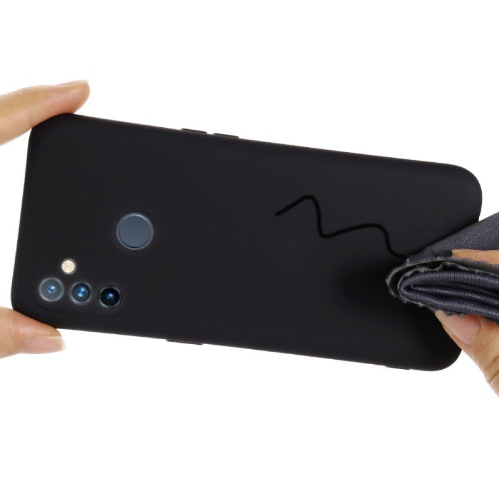 Hoesje voor OnePlus Nord N100 Vloeibare Siliconen Met Koord