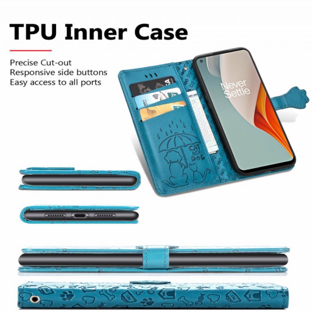 Leren Hoesje voor OnePlus Nord N100 Geanimeerde Dieren
