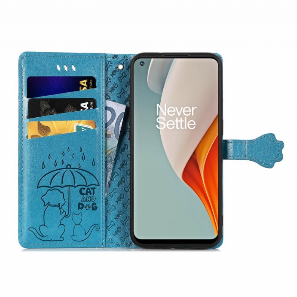 Leren Hoesje voor OnePlus Nord N100 Geanimeerde Dieren