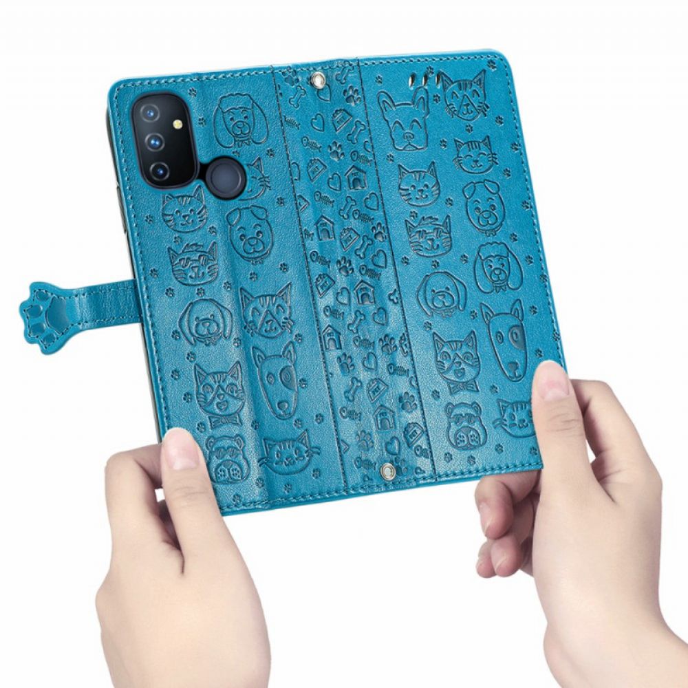 Leren Hoesje voor OnePlus Nord N100 Geanimeerde Dieren