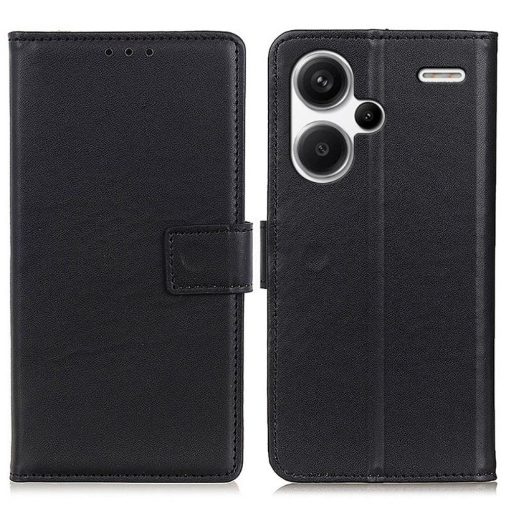 Flip Case Leren Xiaomi Redmi Note 13 Pro Plus 5g Eenvoudig Kunstleer