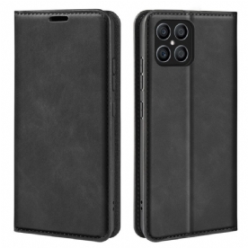 Bescherming Hoesje voor Honor X8 Folio-hoesje Skin-touch Dain-effect