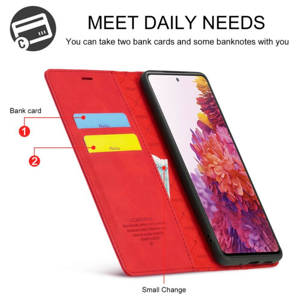 Bescherming Hoesje voor Samsung Galaxy S20 FE Folio-hoesje Lc.imeeke Leereffect